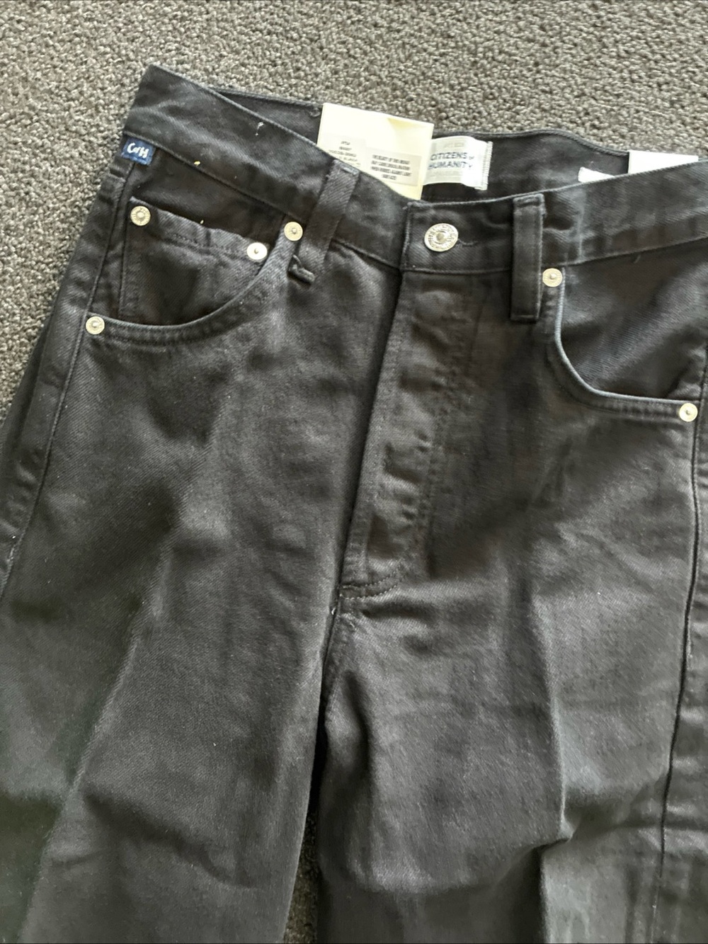 Women’s Citizens Of Humanity Ayla Baggy Jeans Solid Black SZ 23 NWT New - Picture 2 of 13